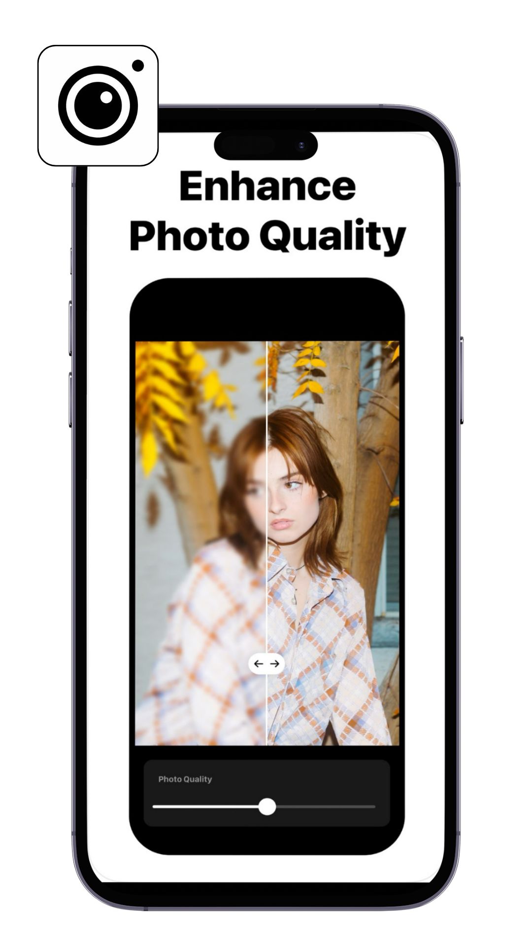 upscale image UI of InstaSize AI Photo Editor